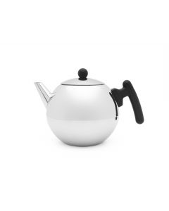 Theepot Bella Ronde 1,2L vlak zwart beslag