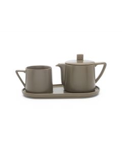 Tea-for-one set Lund warm grey