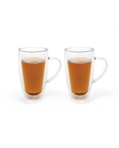 Dubbelwandig glas koffie/thee 295ml s/2