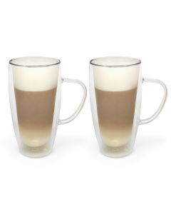 Dubbelw.glas cappuccino/latte m. 400ml s/2