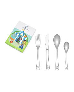 Kinderbestek 4-delig Circus rvs