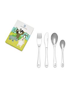 Kinderbestek 4-dlg Wildlife rvs