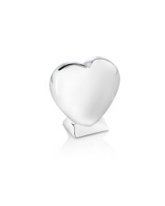 Spaarpot Hart op voet zilver kleur