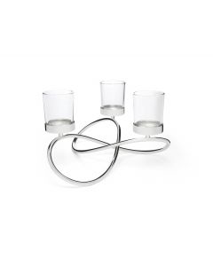 Waxinelichthouder Infinity zilver kleur