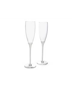 Champagneglazen Smooth s/2 zilver kleur