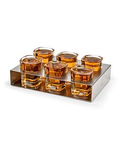 Shotglazen met tray s/6