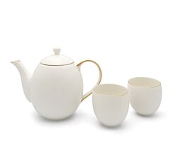 Theeset Canterbury 1,2L wit + 2 mokken