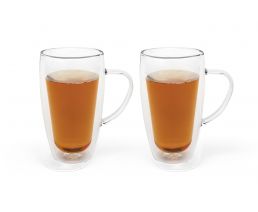 Dubbelwandig glas koffie/thee 295ml s/2
