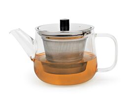 Theepot Merano 1,1L glas met filter rvs