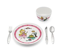 Servies Prinses 5dlg porselein/RVS