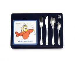 Kinderbestek nijntje voertuigen + boekje