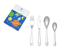 Kinderbestek 4-delig Ruimte rvs