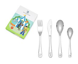 Kinderbestek 4-delig Circus rvs