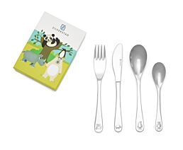 Kinderbestek 4-dlg Wildlife rvs