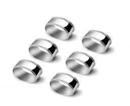 Servetband ovaal 5,5cm s/6 zilver kleur