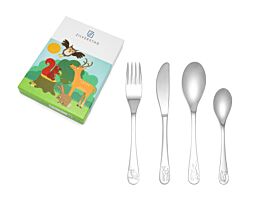 Kinderbestek 4-dlg Bosdieren rvs