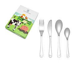 Kinderbestek 4-dlg Boerderijdieren rvs