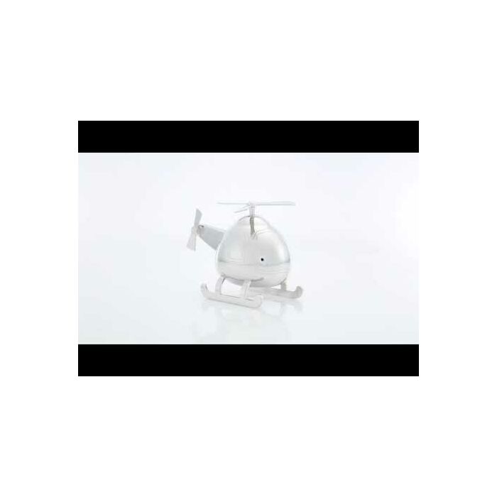 Spaarpot Helikopter zilver kleur